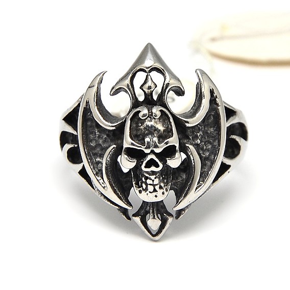 Персонализированные 304 нержавеющей стали череп с широким диапазоном кольца для мужчин