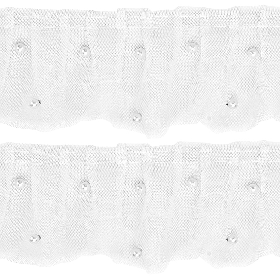 3-Layer Organza Ribbon, with Plastic Pearl Beads