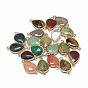 Gemstone Links Connectors, with Golden Tone Brass Findings, Faceted, Drop