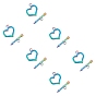 PVD Vacuum Plating 304 Stainless Steel Toggle Clasps, Heart