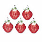 Spray Painted Wooden Pendants, Printed, Strawberry