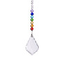 Crystal Suncatcher Prism Ball, Chakra Pendant Sphere Feng Shui Decoration, Window Chandelier Hanging Ornament, Teardrop
