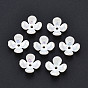 4-Petal ABS Plastic Imitation Pearl Bead Caps, AB Color Plated, Flower