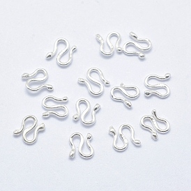 925 Sterling Silver S Shape Clasps, S-Hook Clasps