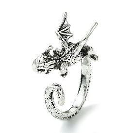 Dragon Alloy Open Cuff Rings, Lead Free & Cadmium Free