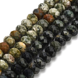 Естественной яшмы бисер нитей, граненые, рондель