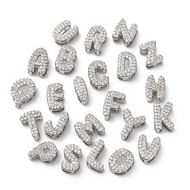 Латунные микро проложить кубического циркония бусы, буква аз, долговечный, стойки покрытие, без кадмия и без свинца