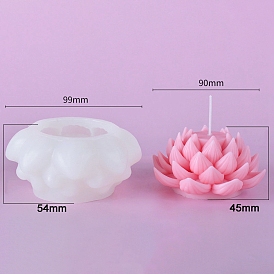 3D Lotus DIY Silicone Candle Molds, Aromatherapy Candle Moulds, Scented Candle Making Molds
