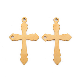 201 Stainless Steel Pendants, Ion Plating(IP), Cross