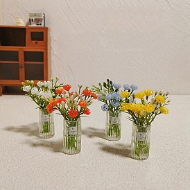 Vase bouquet en résine, accessoires de maison de poupée micro paysage, faire semblant de décorations d'accessoires