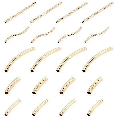 50шт 5 стиль латунные трубчатые бусины, долговечный, граненый трубки