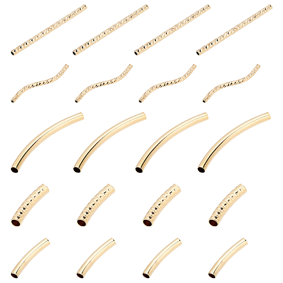 50шт 5 стиль латунные трубчатые бусины, долговечный, граненый трубки