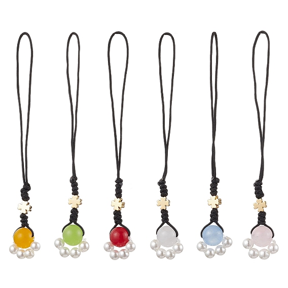 Подвеска с отпечатком лапы из ракушки и натурального и окрашенного малайзийского нефрита, нейлоновый шнур для ремешка мобильного телефона, украшения для сумок