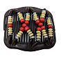 Plastic Hair Bun Maker, Stretch Double Hair Comb, with Wood Beads and Metal Findings