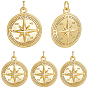 6 латунные подвески шт., с прыжковых колец, компас