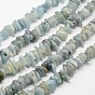 Chips Natural Aquamarine Beads Strands, 7~13x2~5mm, Hole: 1mm, about 14.9 inch