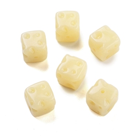 Opaque Acrylic Beads, Cube Cheese