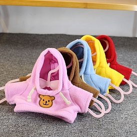 Bear Head Pattern Cellucotton Doll Clothes, Dolls Replacement Hoodie Accessories, for Toy Teddy Bear Clothes