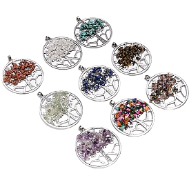 Драгоценный камень подвески, со сплавочной фурнитурой, плоско-круглые