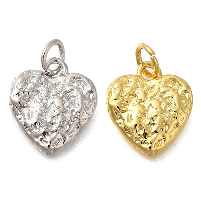 Текстура сердце стойка покрытие латунные подвески амулеты, без свинца и без кадмия, долговечный