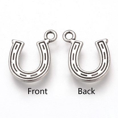 Tibetan Style Alloy Charms, Horseshoes, Cadmium Free & Lead Free