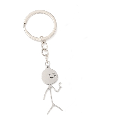 Брелок с подвеской для пары из сплава, брелок-человечек из спичек