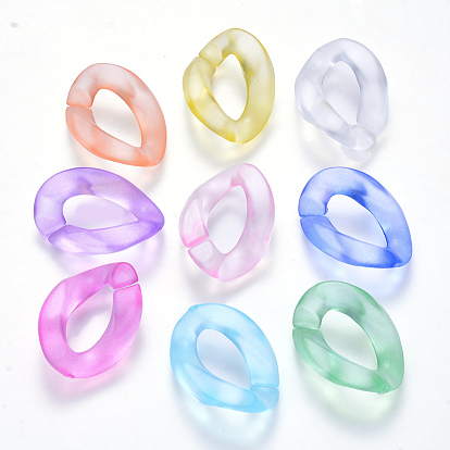 Transparent Acrylic Linking Rings, Quick Link Connectors, for Curb Chains Making, Frosted, Twist