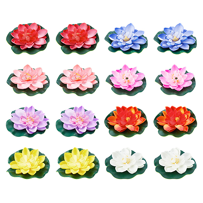 16шт. 8 цвета ЭВА искусственный лотос, для украшения аквариума