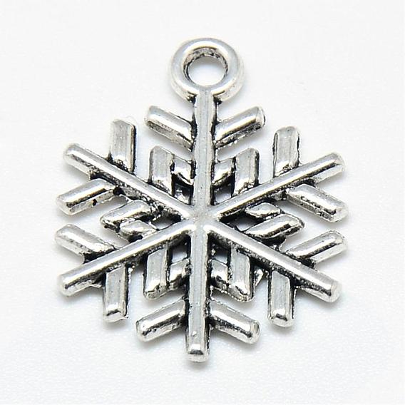 Tibetan Style Alloy Pendants, Snowflake, Cadmium Free & Lead Free