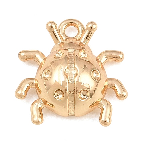 304 Stainless Steel Pendant Rhinestone Settings, Ladybug