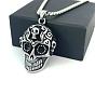 Панк ретро 304 подвеска в виде черепа из нержавеющей стали для женщин и мужчин, не тускнеет