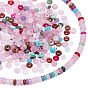 2 Strands Natural & Synthetic Mixed Stone Beads Strands, Rondelle, Mixed Dyed and Undyed