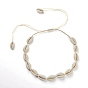 Natural Shell Beaded Necklace, Braided Adjustable Necklace for Women