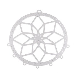 201 полое кольцо из нержавеющей стали с элементами люстры в форме цветка, гравированные металлические украшения, не тускнеет