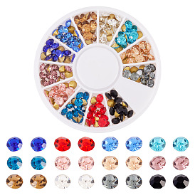 Заостренные заднее стекло горный хрусталь кабошоны, шпильки для ногтей, аксессуары для украшения ногтей для женщин, с покрытием на задной стороне, граненые, алмаз