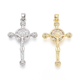 Религия латунь микро проложить цирконий подвески, подвески в виде креста-распятия