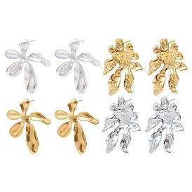 День святого Валентина 304 серьги-гвоздики из нержавеющей стали, текстурированный цветок