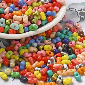 Baking Paint Glass Seed Beads, Peanut