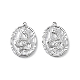 304 подвески из нержавеющей стали, овал со змеиным шармом, анти-тускнение