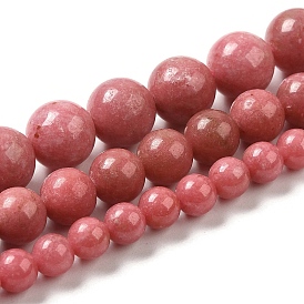 Brins de perles de thulite naturelles, ronde