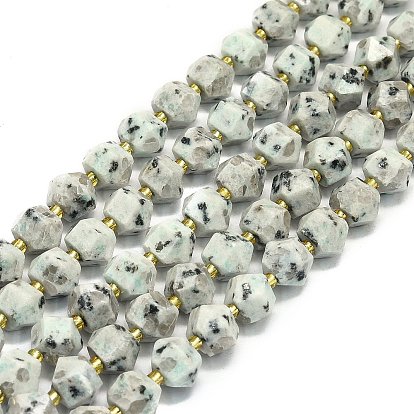 Природных кунжута яшмы бисер нитей, граненые, восьмиугольный