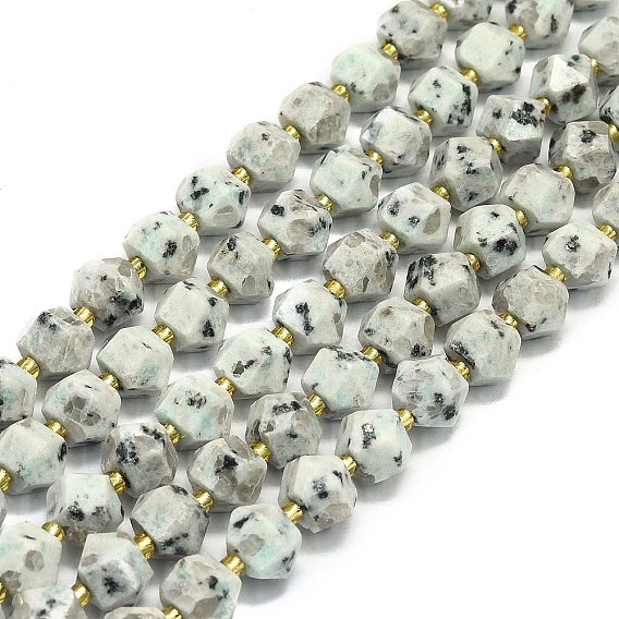 Природных кунжута яшмы бисер нитей, граненые, восьмиугольный