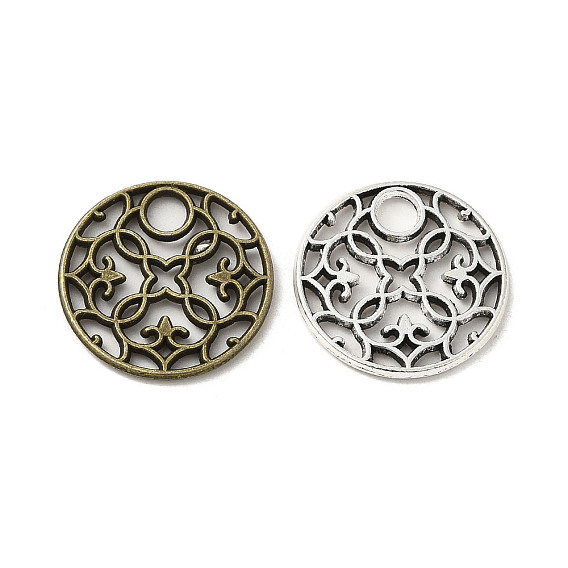 Сплавочные подвески тибетского стиля, без кадмия и без свинца, круглая форма цветка