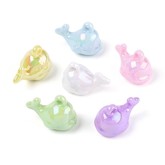 Непрозрачные акриловые подвески с УФ-покрытием, радужный, кит