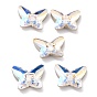 2-Hole Butterfly Glass Rhinestone Buttons, Faceted