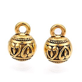 Tibetan Style Alloy Charms, Cadmium Free & Lead Free, Round