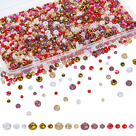 1170шт 3 стили непрозрачные однотонные стеклянные бусины нити, рондель, граненые