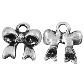 Сплавочные подвески тибетского стиля, без свинца и без кадмия, бантом, 10x8x2 мм, отверстие : 1 мм