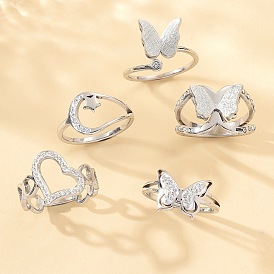 Комплекты колец-манжет/палец из нержавеющей стали и полимерной глины со стразами