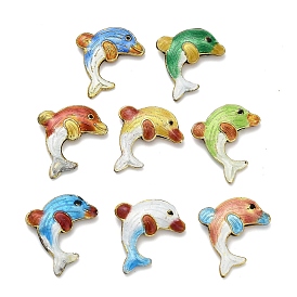 Бусины ручной работы перегородчатой, дельфин, золотые